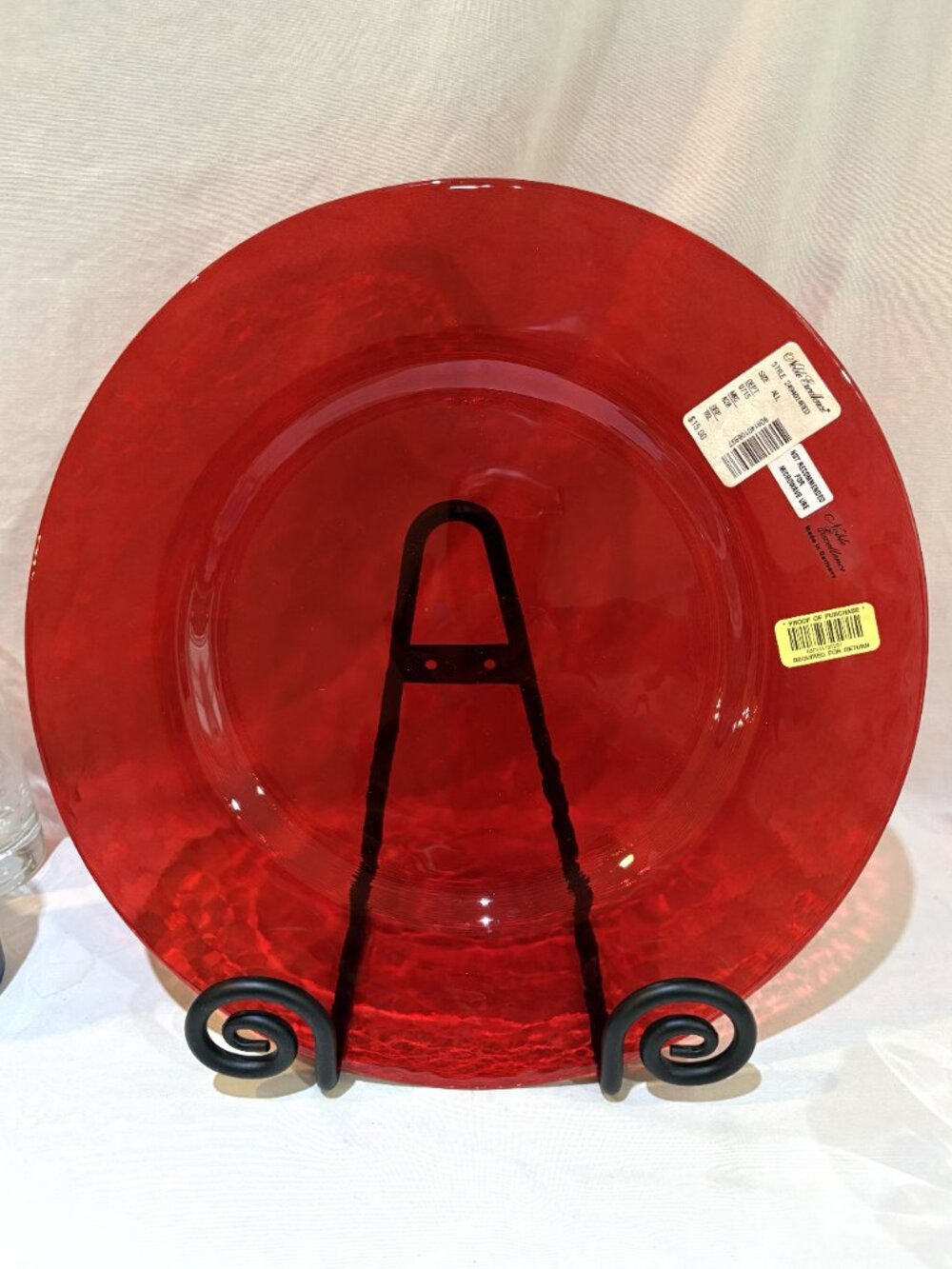 Nobel Excellence 13 1/4" Ruby Red Glass Dinner Plate Made in Germany New